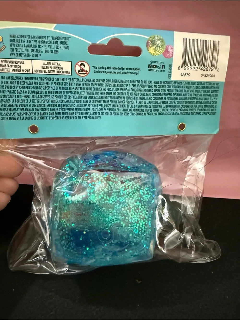 Sugar Swaps Duck Cube Squeeze Toy - Blue Glitter